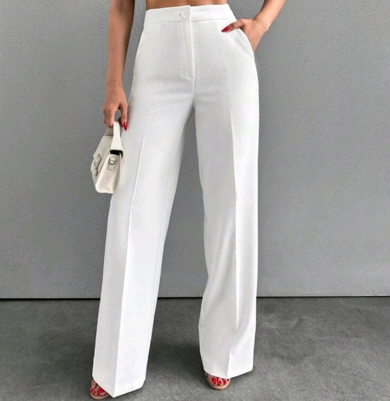 Women's Casual & Commute Minimalist Solid Color Button Suit Pants - Picture 2 of 4